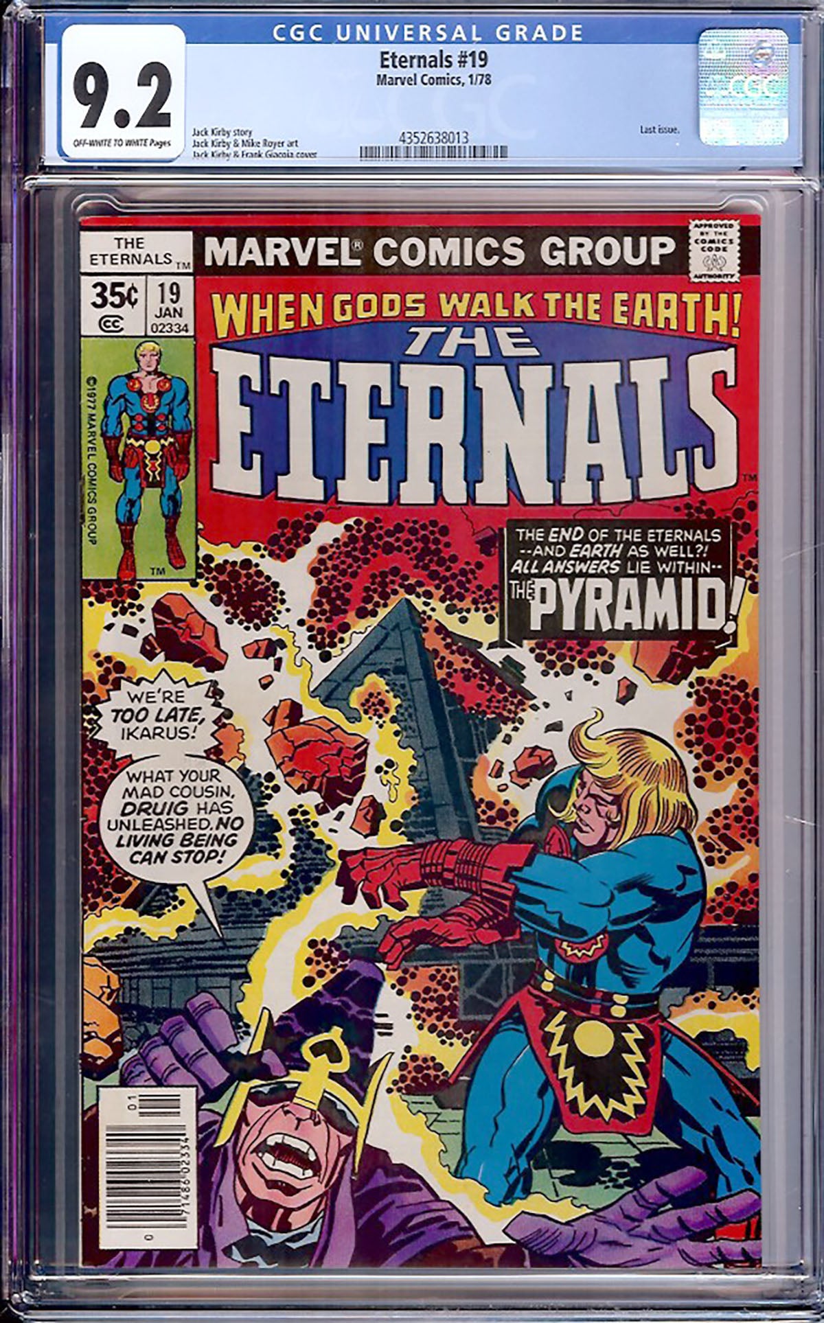 The Eternals #19 (Jan 1978, Marvel) CGC 9.2 – Final Issue