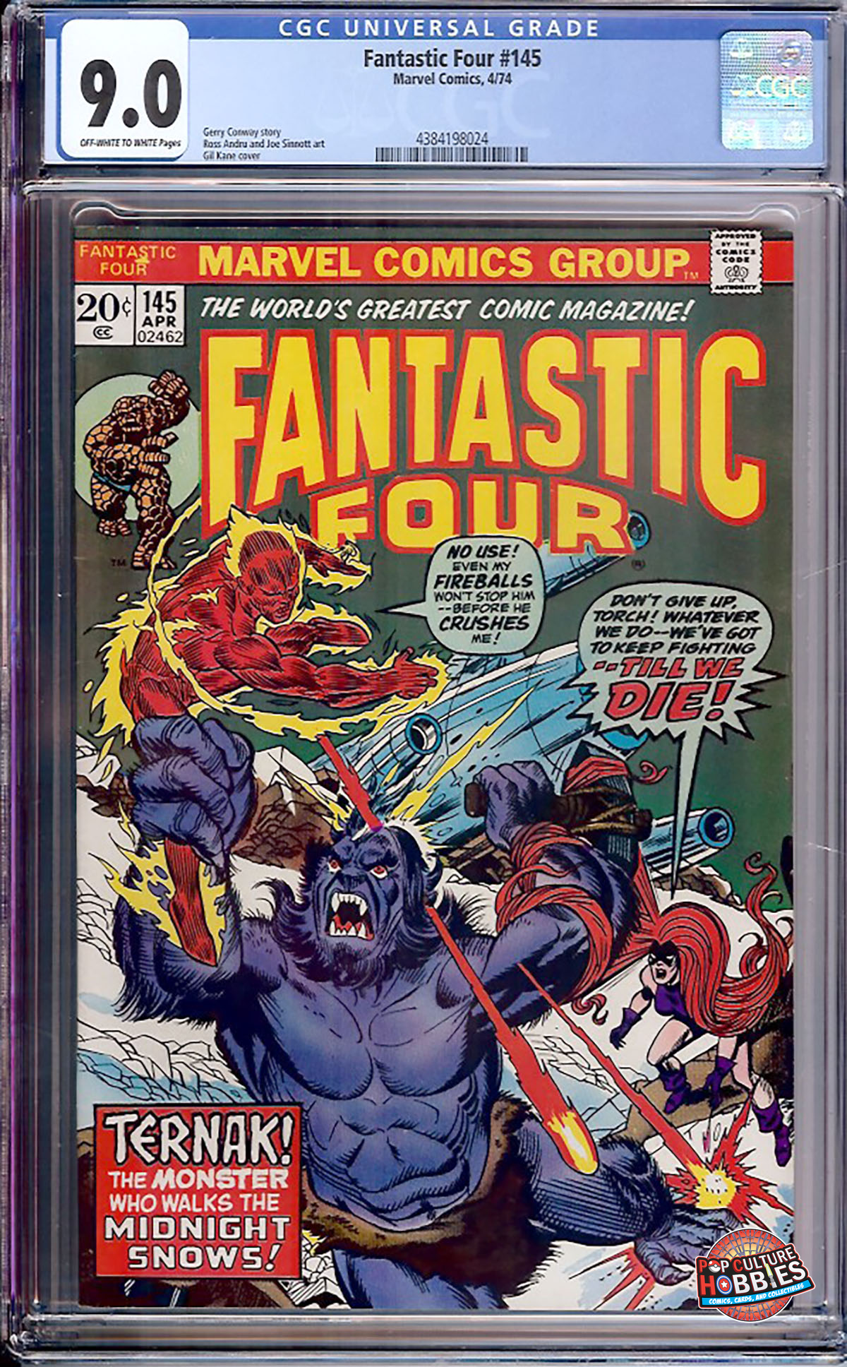 Fantastic Four #145 (Marvel, 1974) CGC 9.0