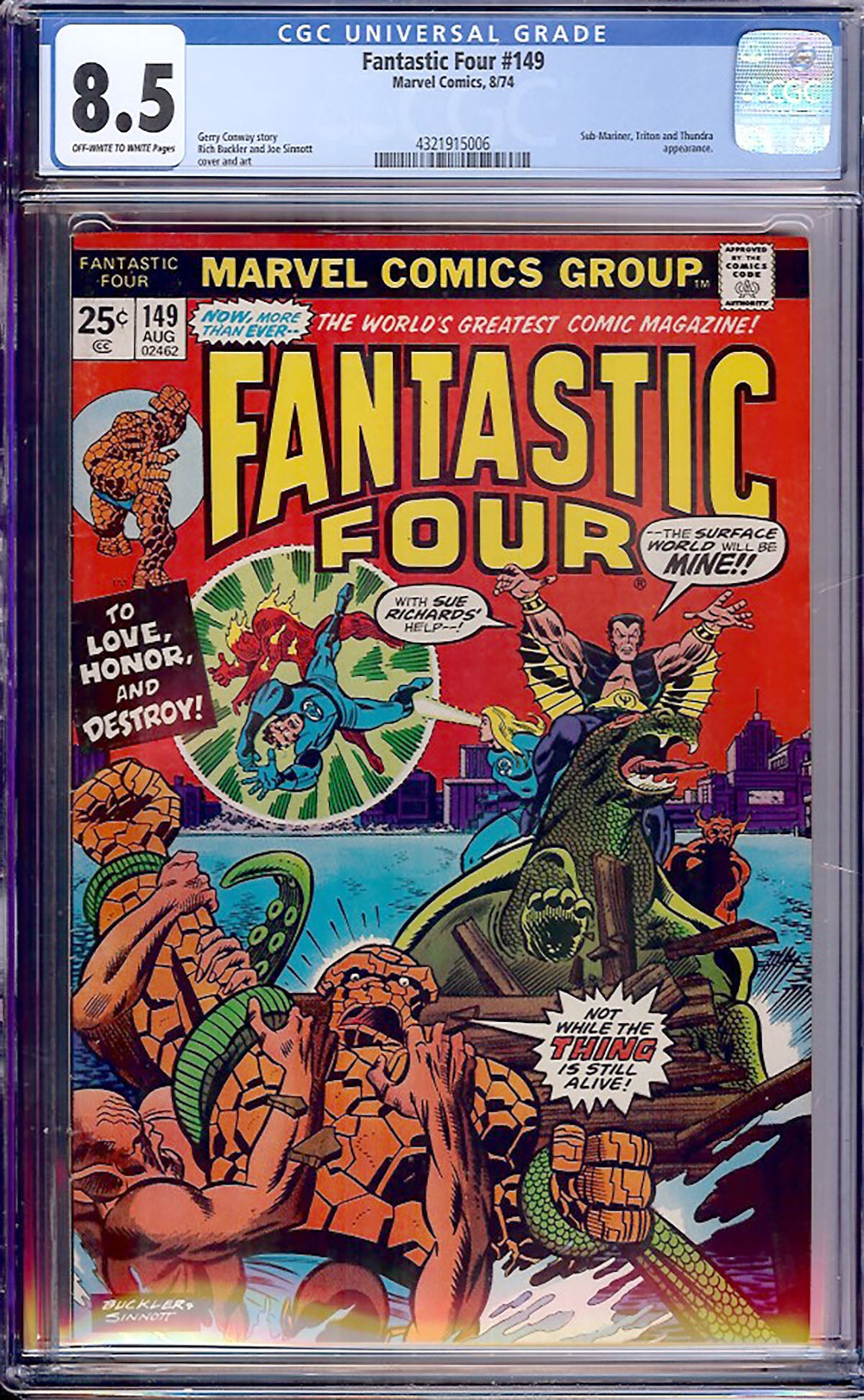 Fantastic Four #149 (Marvel, 1974) CGC 8.5