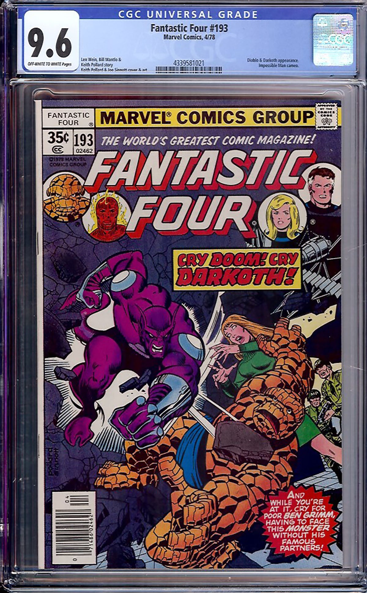 Fantastic Four #193 (Marvel, 1978) CGC 9.6
