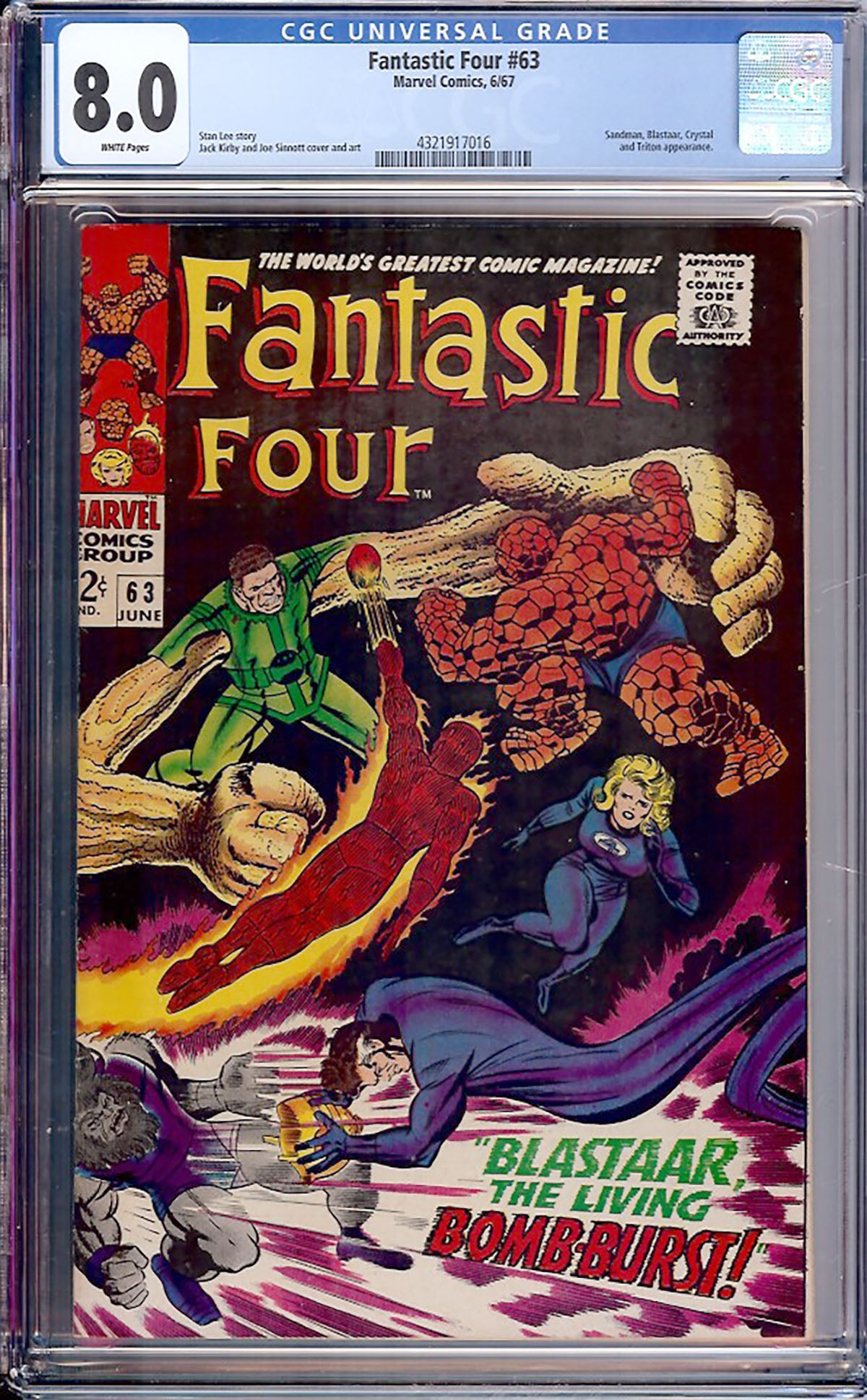 Fantastic Four #63 (Marvel Comics, 1967) CGC 8.0