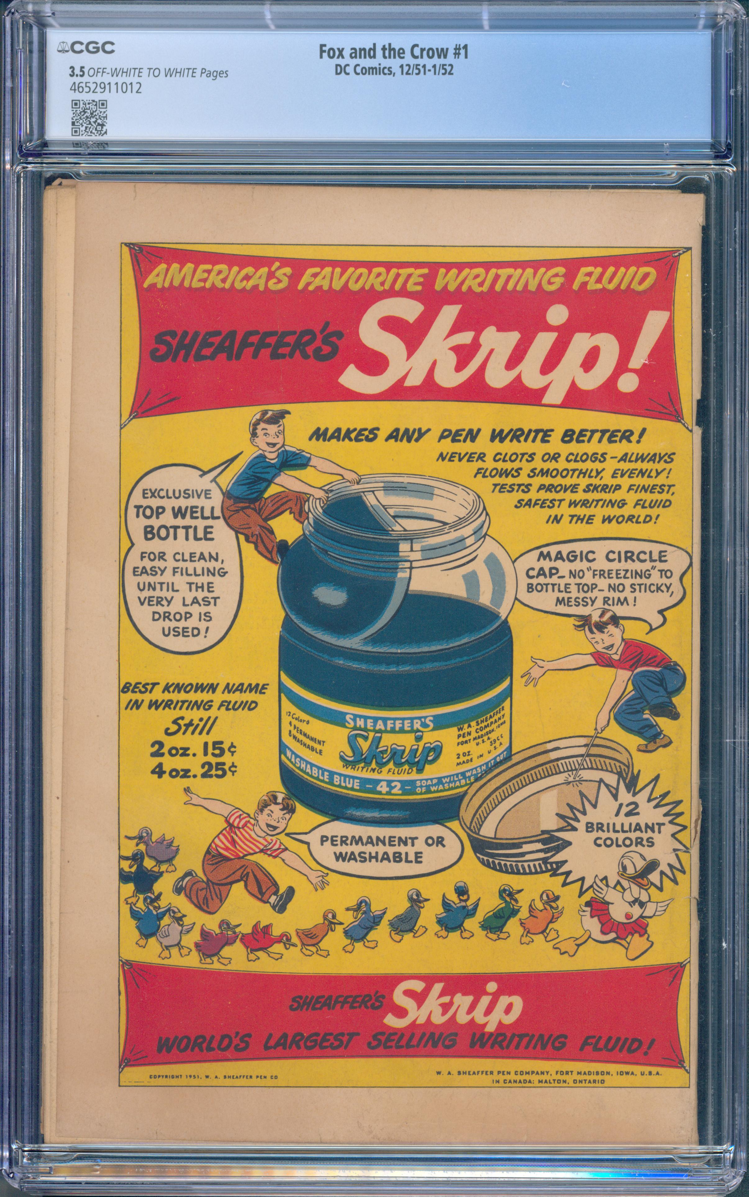 Fox and the Crow #1 (DC, 1951) CGC 3.5