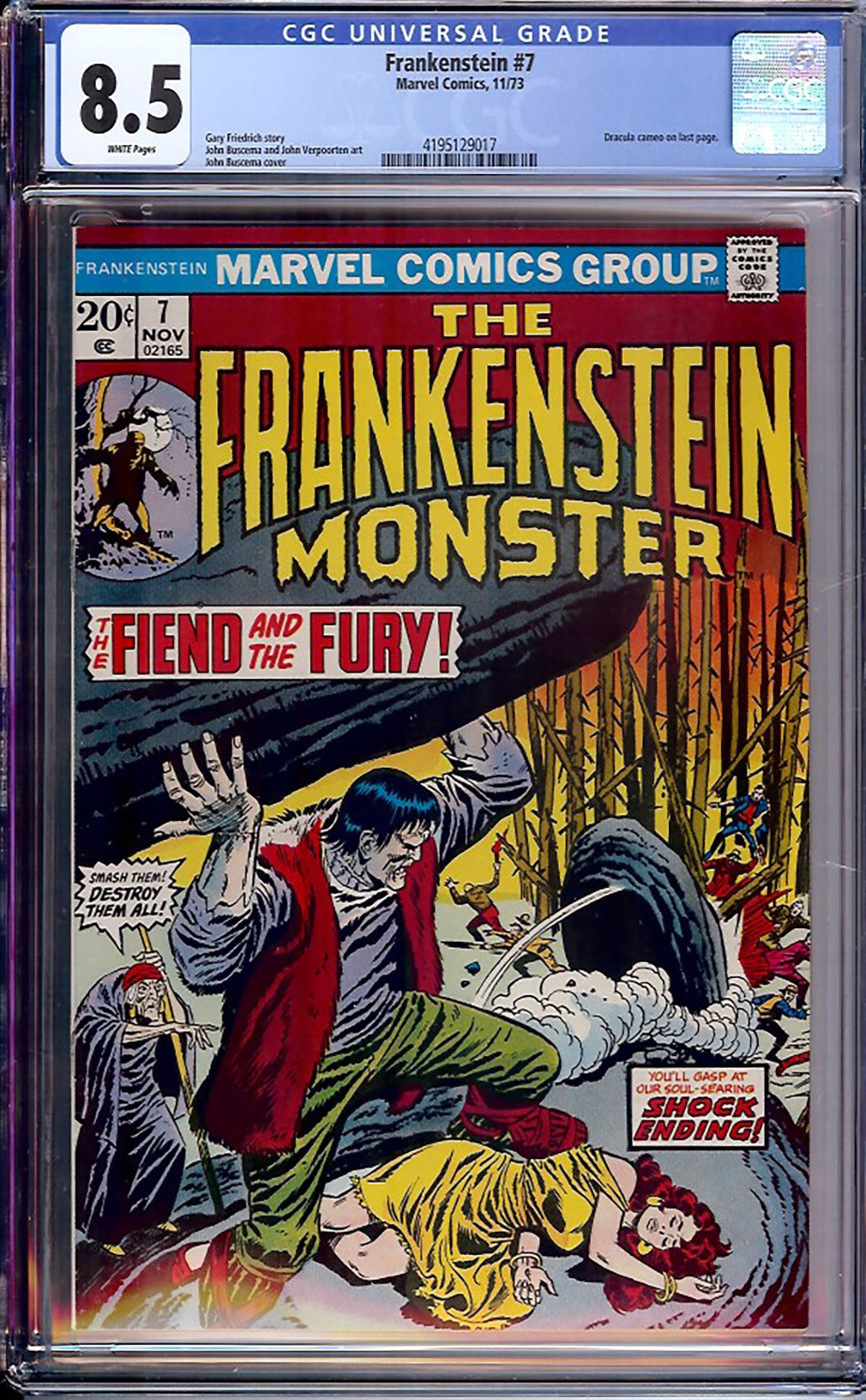 Frankenstein #7 (Marvel, 1973) CGC 8.5