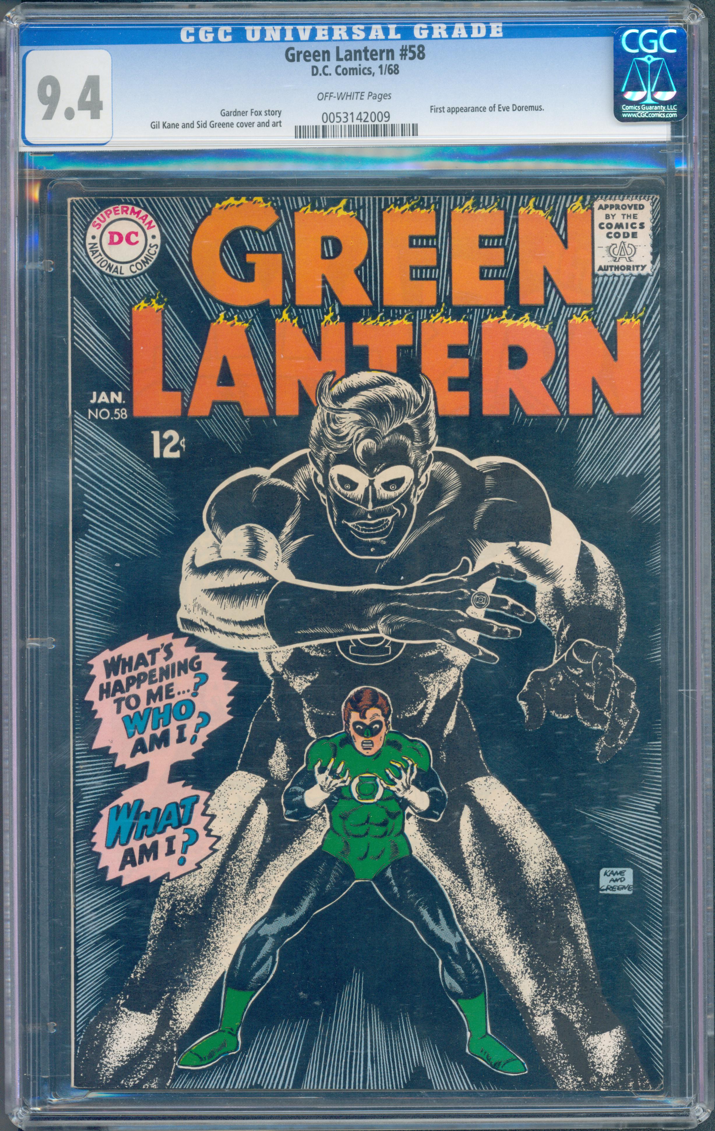 Green Lantern #58 (DC, 1968) CGC 9.4