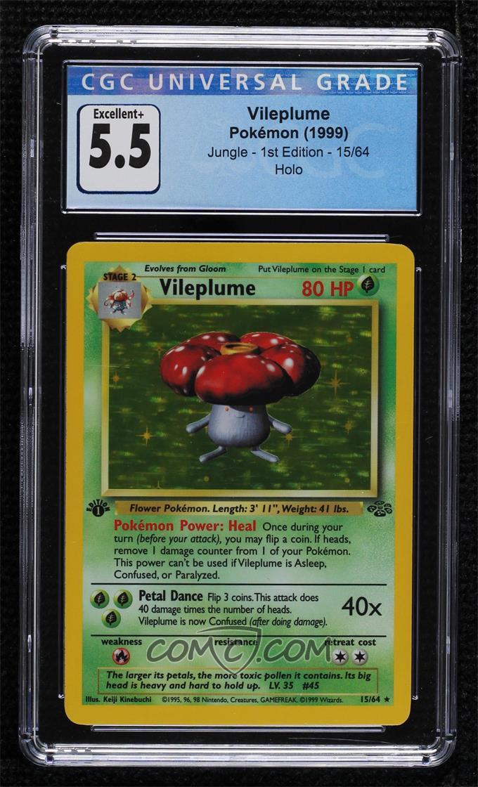 Vileplume #15/64 – 1st Edition Holo – Jungle – CGC 5.5 EX+