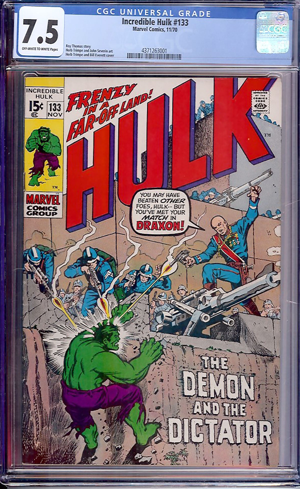 Incredible Hulk #133 (Marvel, 1970) CGC 7.5