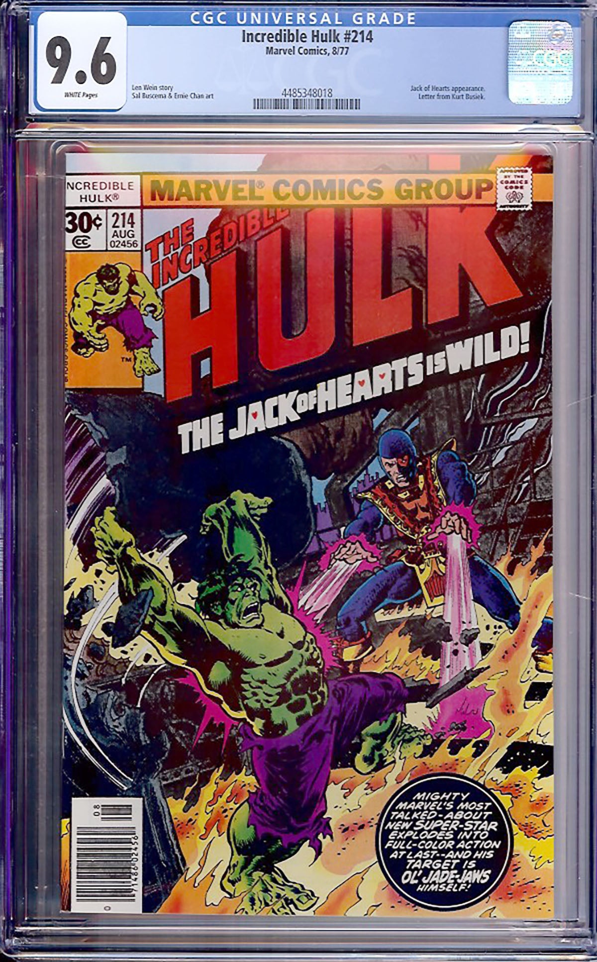 Incredible Hulk #214 (Marvel, 1977) CGC 9.6 White Pages