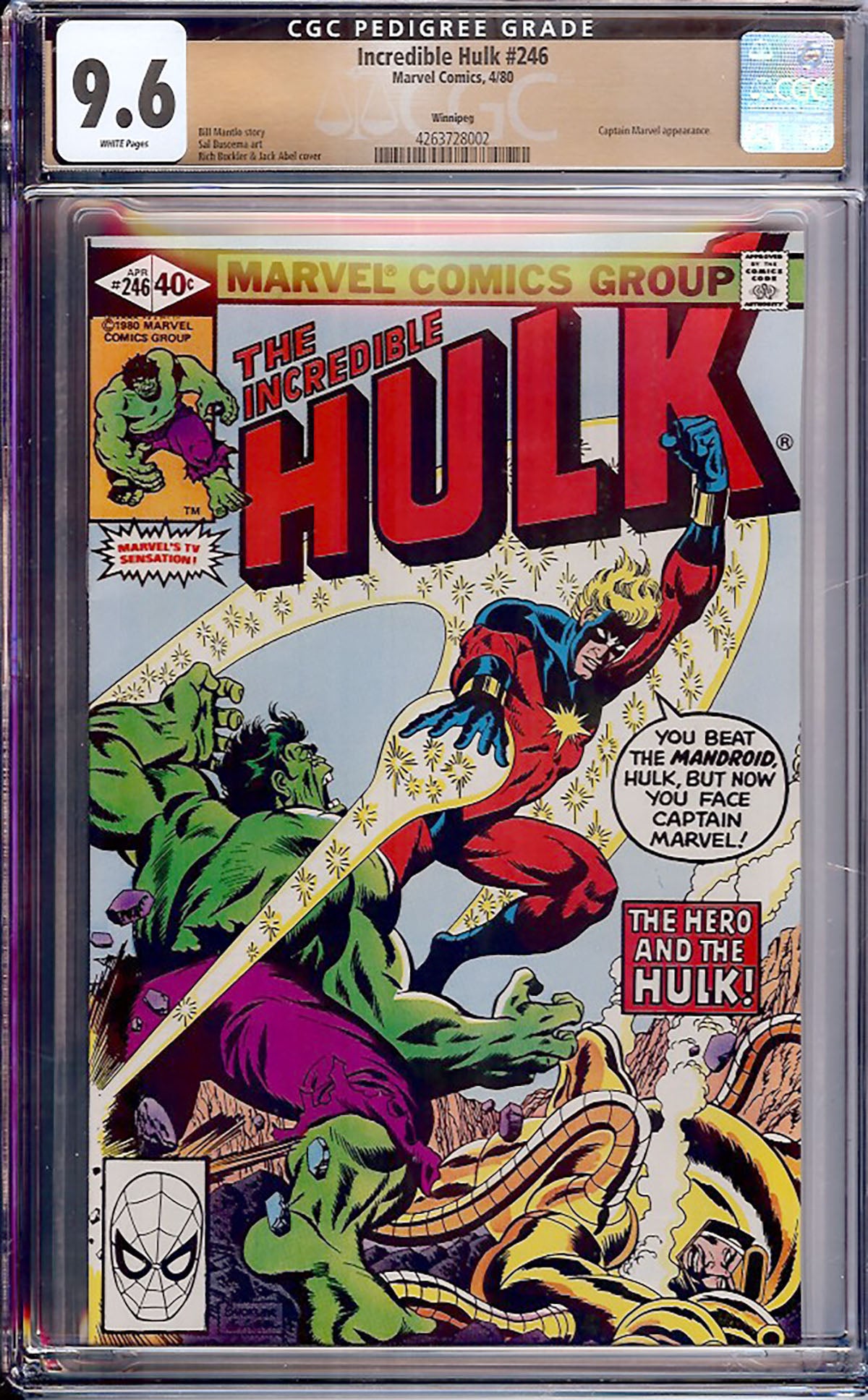 Incredible Hulk #246 (Marvel, 1980) CGC 9.6 White Pages