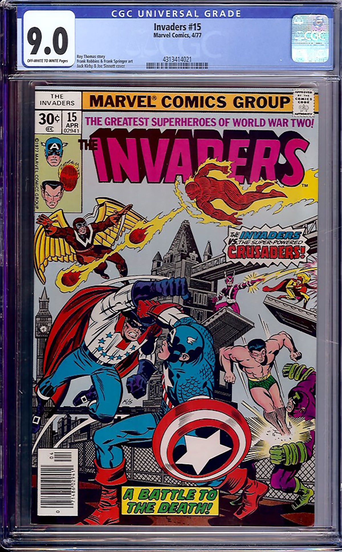 The Invaders #15 (Apr 1977, Marvel) CGC 9.0 – Crusaders