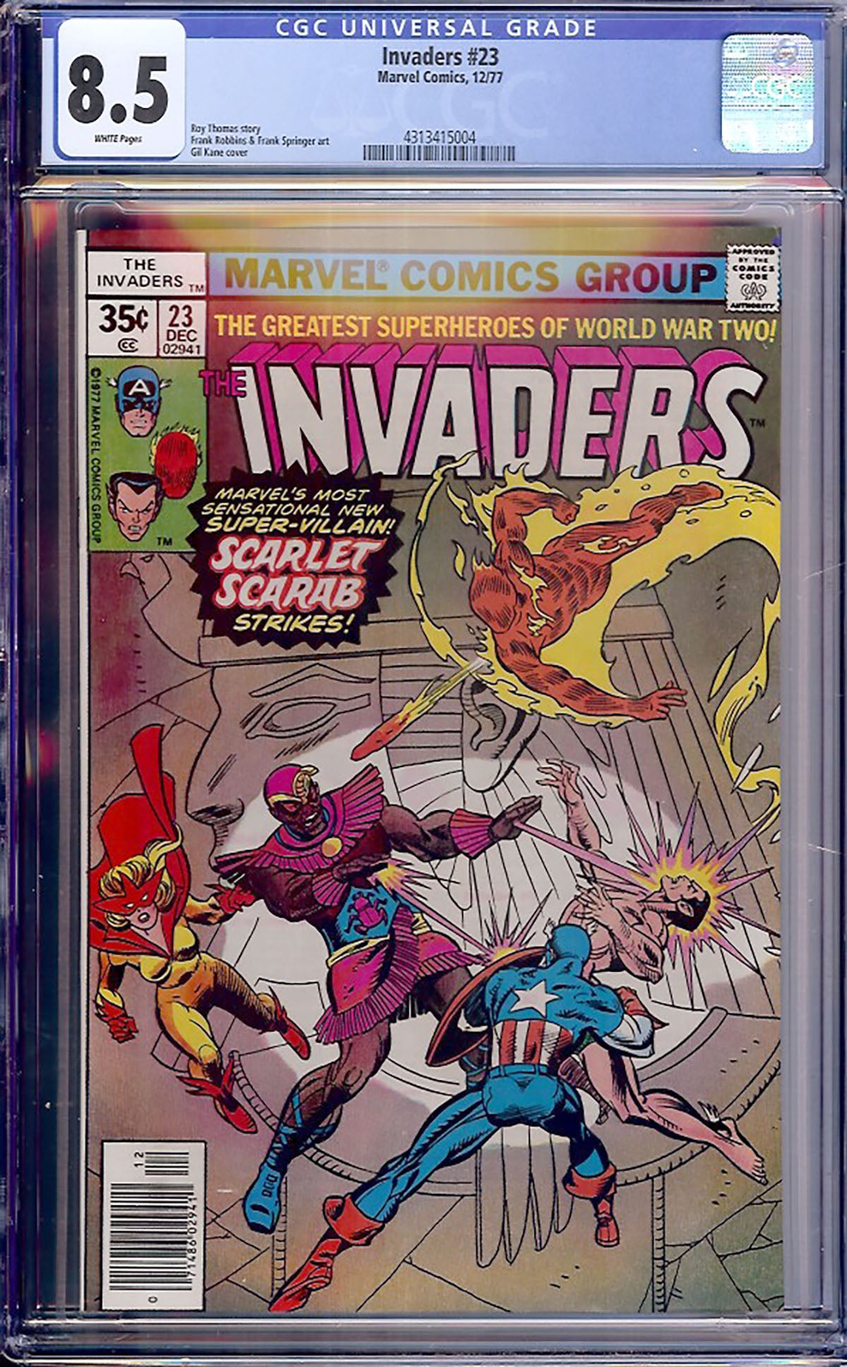 The Invaders #23 (Dec 1977, Marvel) CGC 8.5 – 1st Scarlet Scarab