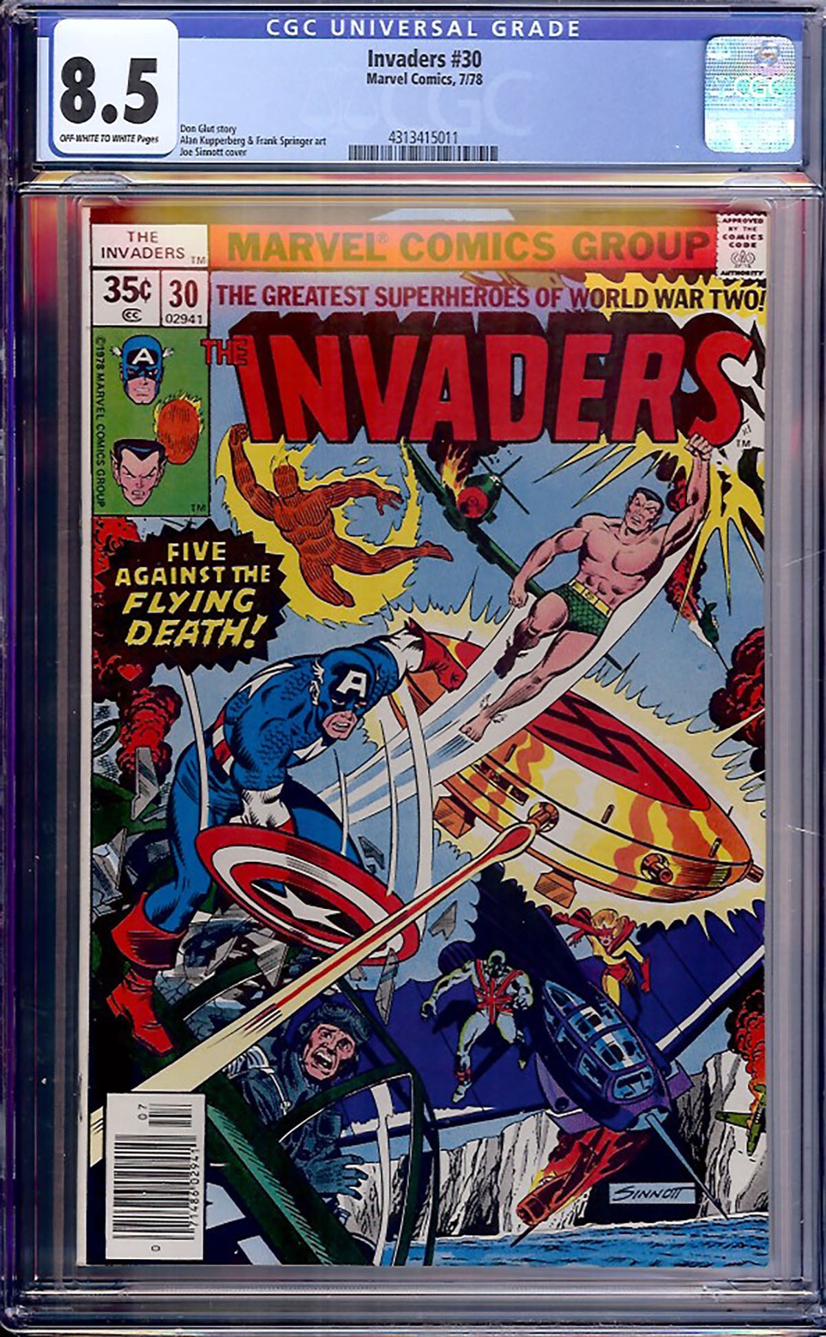 The Invaders #30 (Jul 1978, Marvel) CGC 8.5