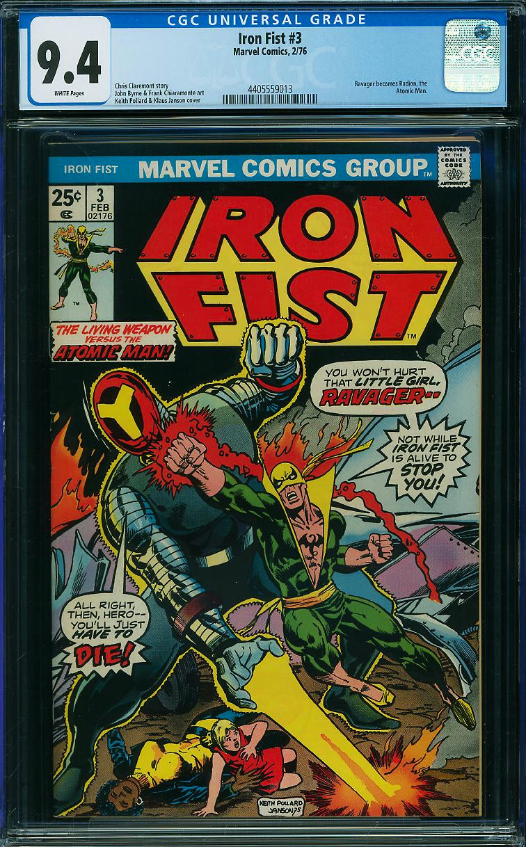Iron Fist #3 (Marvel, 1976) CGC 9.4 White Pages