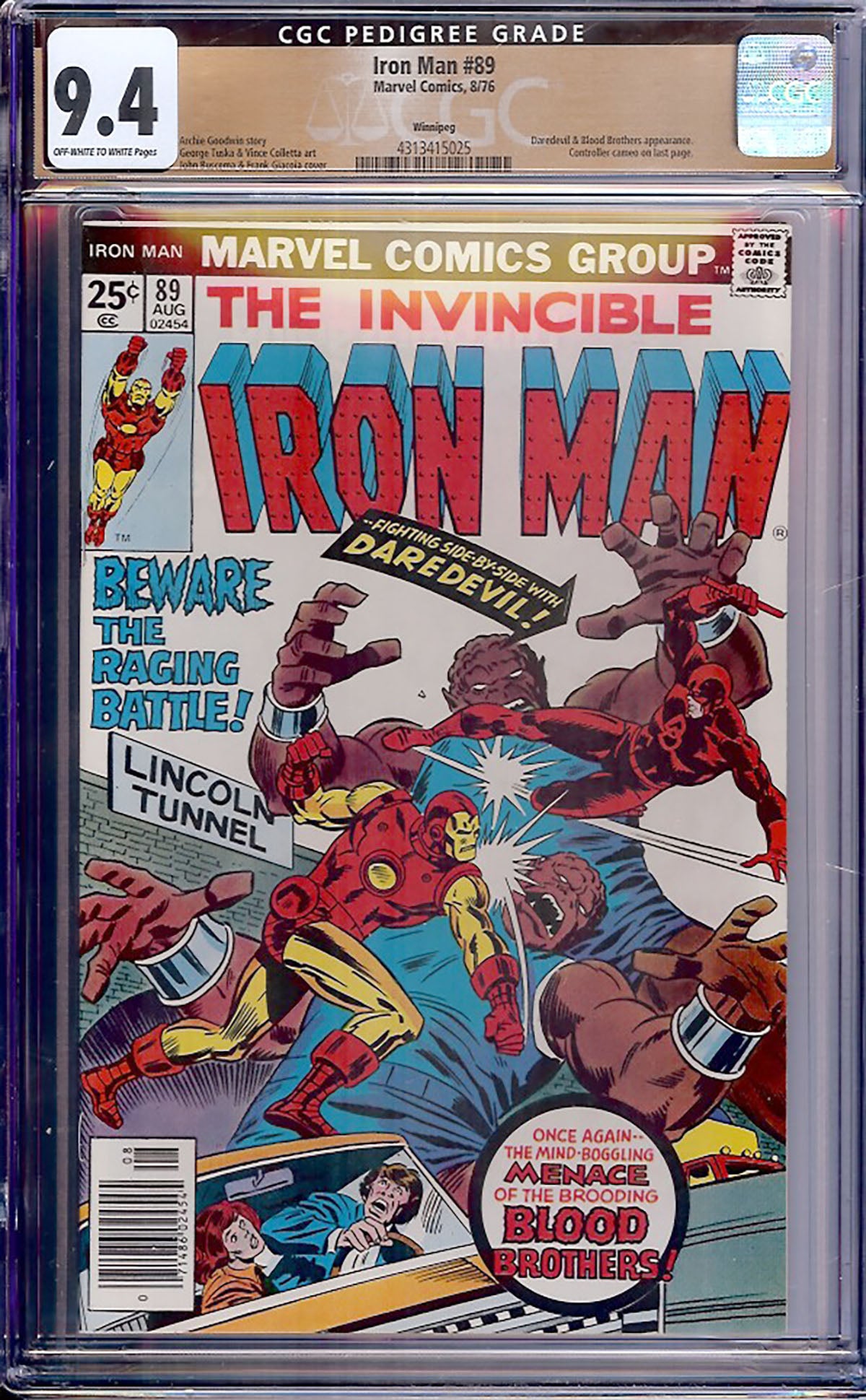 Iron Man #89 (Marvel, 1976) CGC 9.4 Winnipeg Pedigree