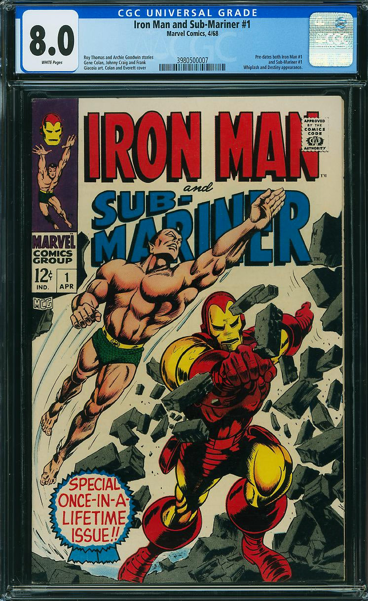 Iron Man and Sub-Mariner #1 (Marvel, 1968) CGC 8.0 White Pages
