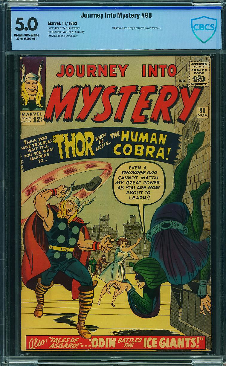 Journey Into Mystery #98 (1963, Marvel) CBCS 5.0 1st Human Cobra