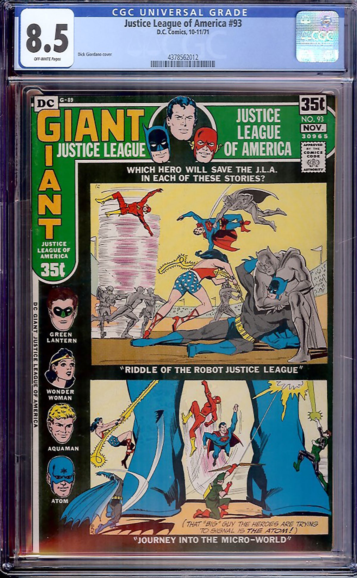 Justice League of America #93 (DC, 1971) CGC 8.5