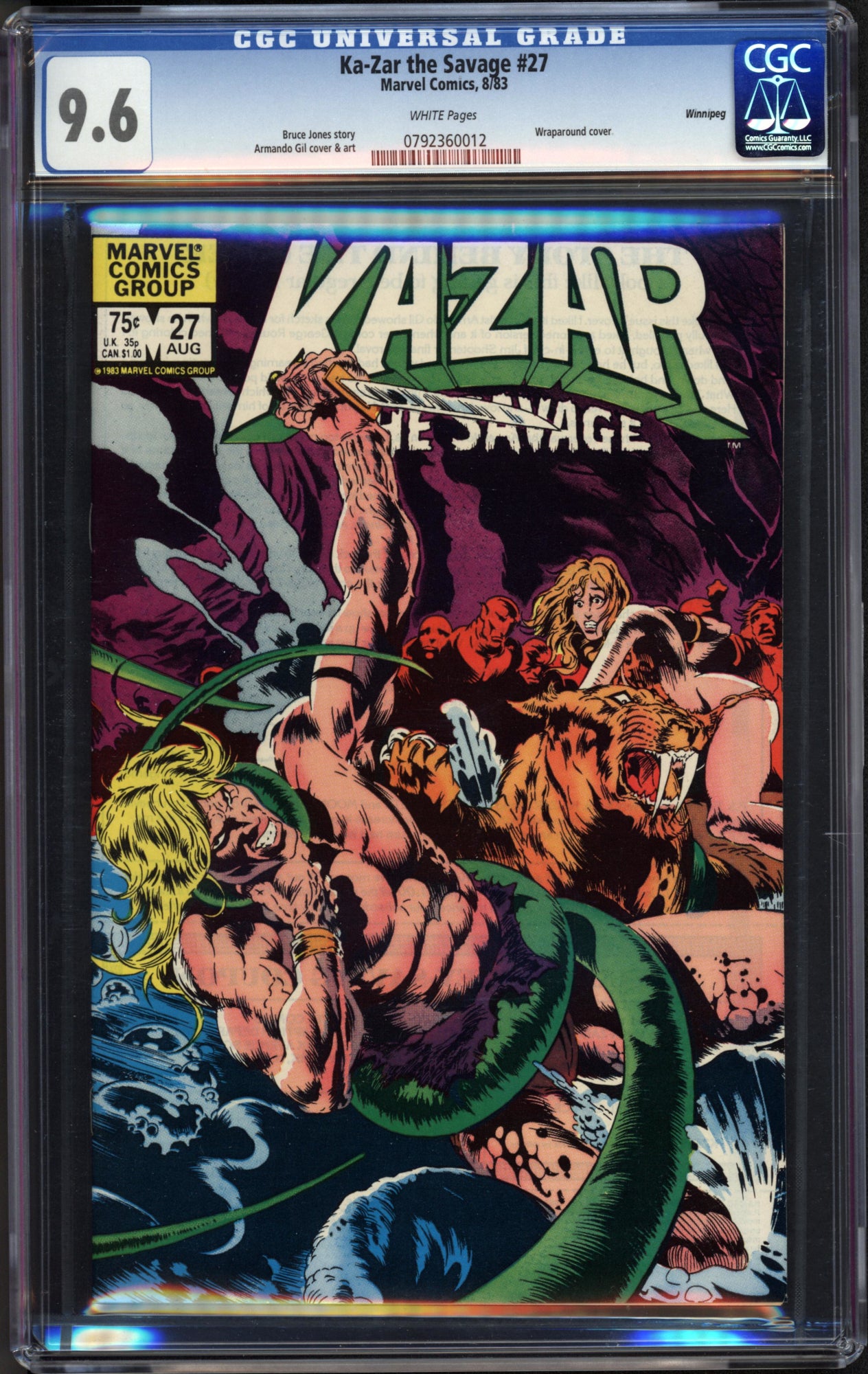 Ka-Zar the Savage #27 (Aug 1983, Marvel) CGC 9.6 – Winnipeg Pedigree