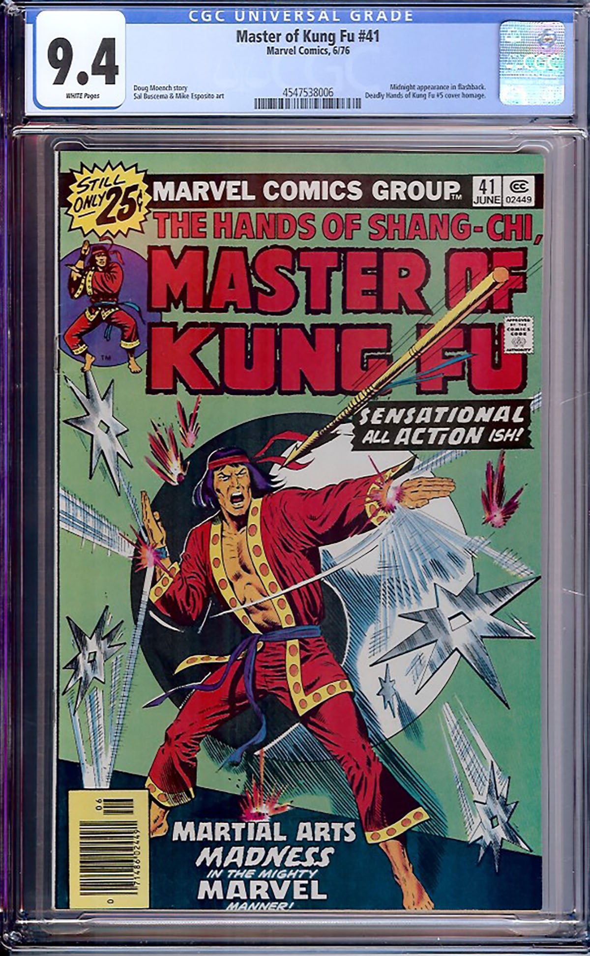 Master of Kung Fu #41 (Marvel, 1976) CGC 9.4