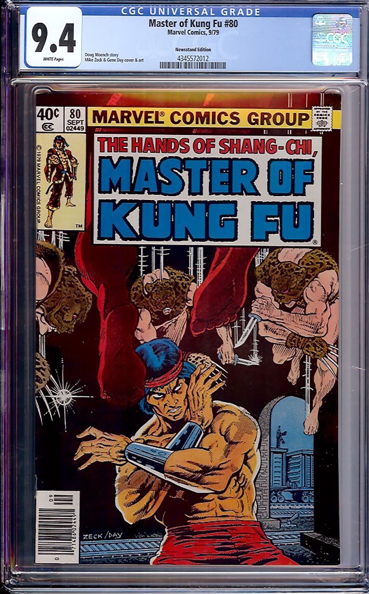 Master of Kung Fu #80 (Marvel, 1979) CGC 9.4 Newsstand Edition