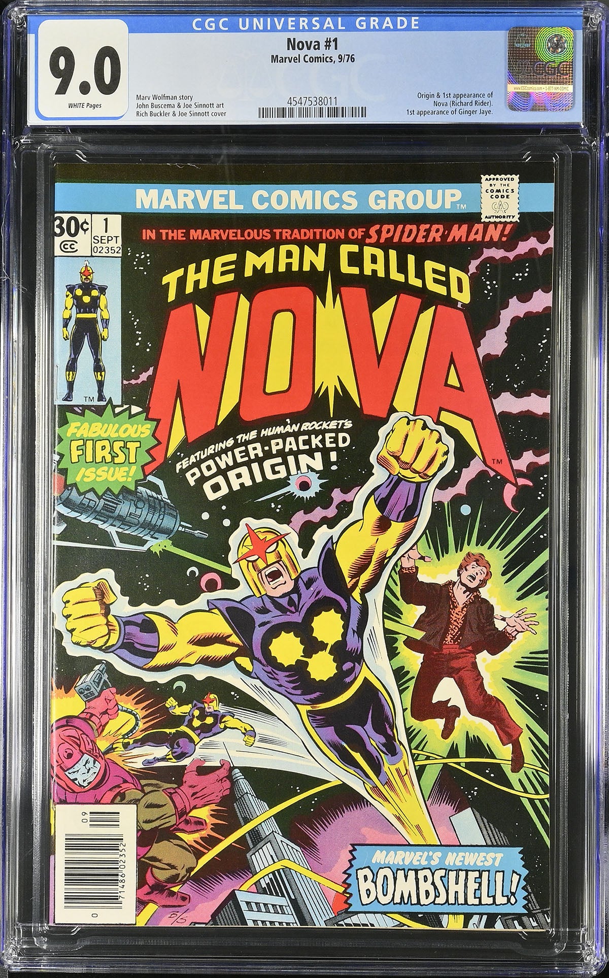 Nova #1 (Marvel, 1976) CGC 9.0