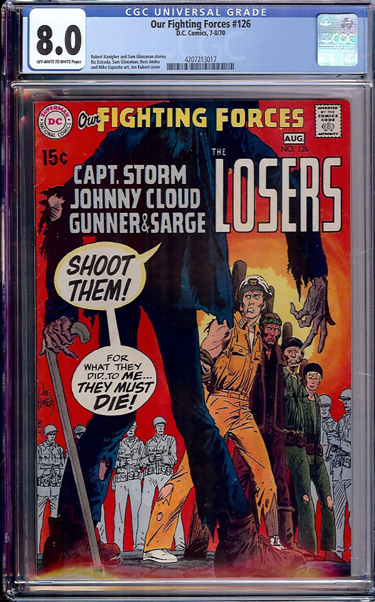 Our Fighting Forces #126 (DC, 1970) CGC 8.0