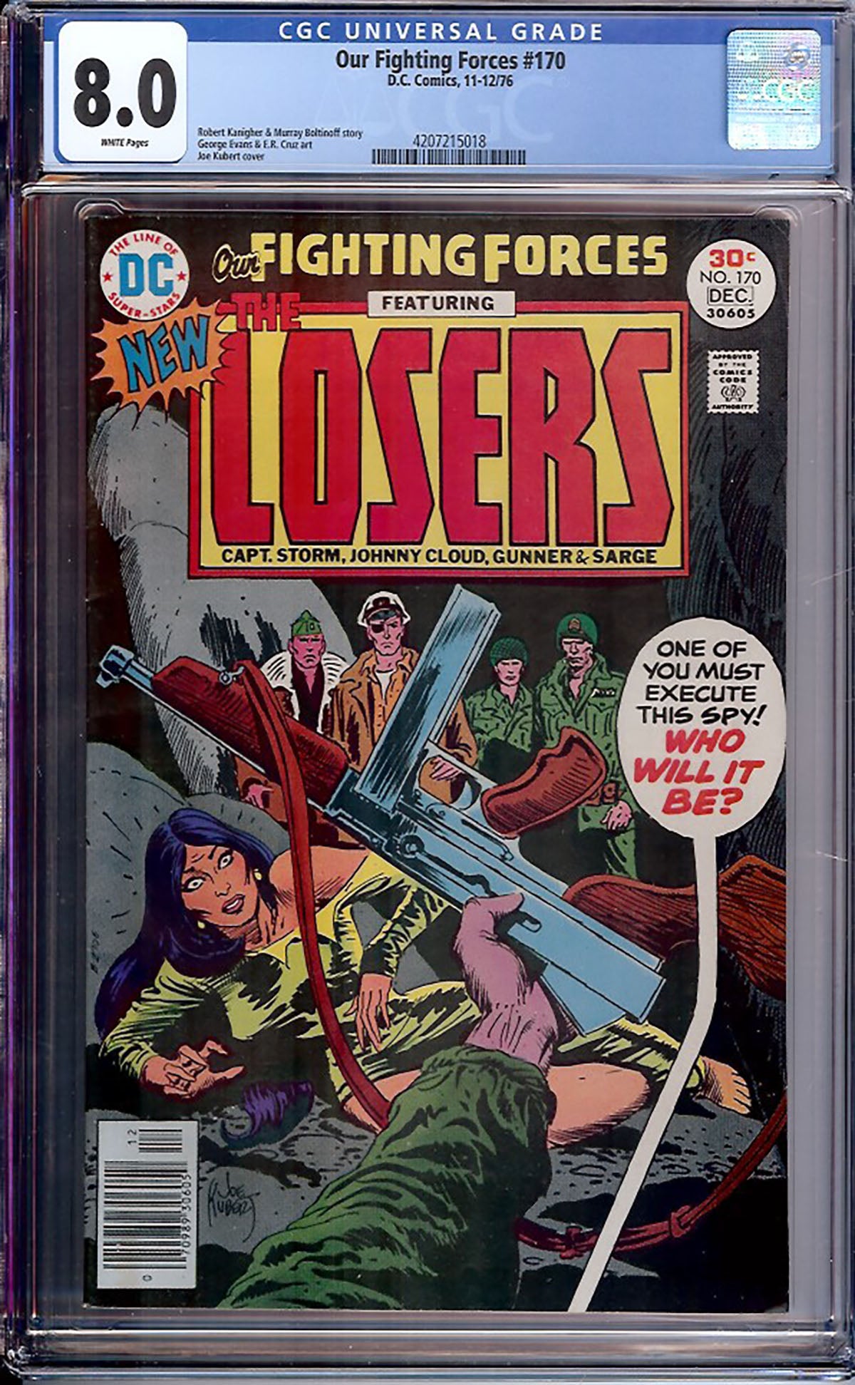Our Fighting Forces #170 (DC, 1976) CGC 8.0 White Pages