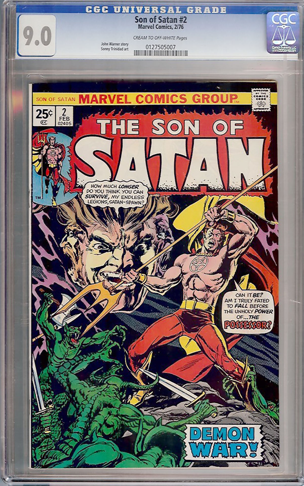 Son of Satan #2 (Marvel, 1976) CGC 9.0