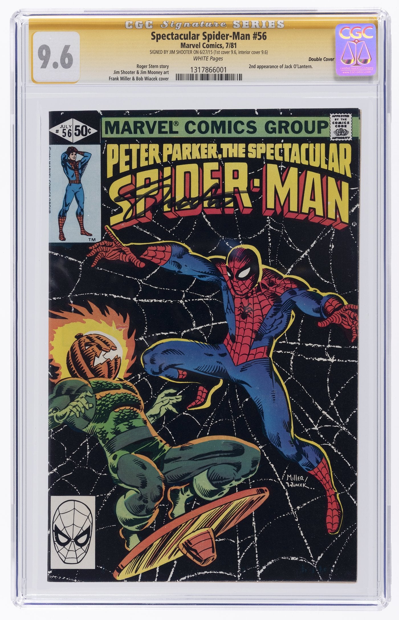 Peter Parker, The Spectacular Spider-Man #56 (1981) CGC 9.6 SS