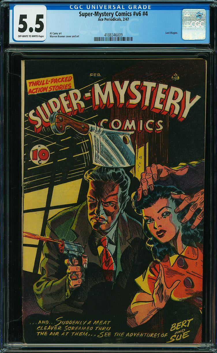 Super-Mystery Comics Vol. 6 #4 (Ace, 1947) CGC 5.5