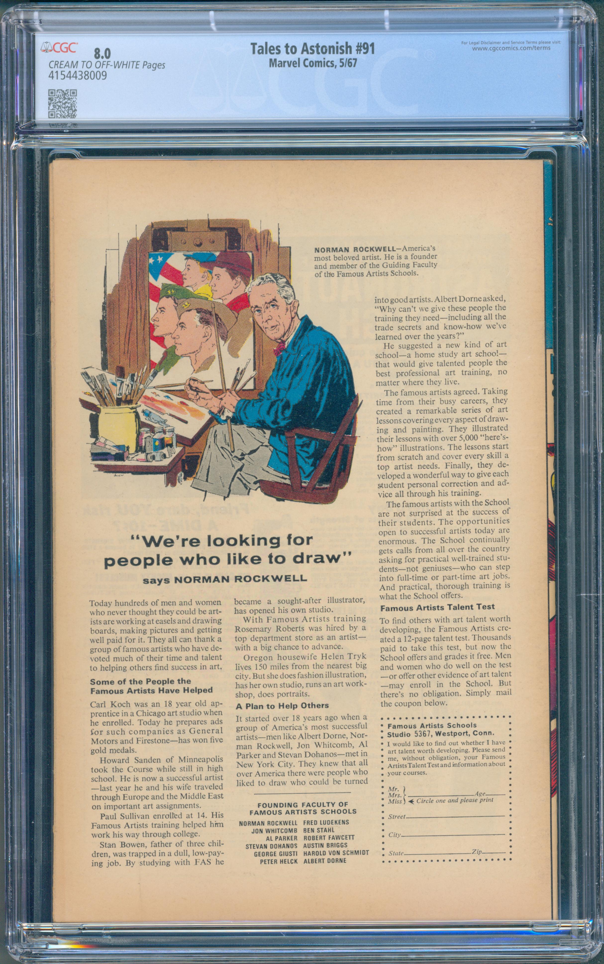 Tales to Astonish #91 (Marvel, 1967) CGC 8.0 — KEY