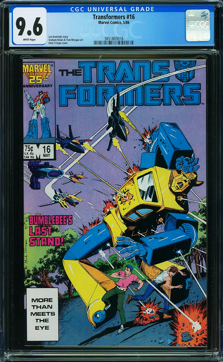 Transformers #16 (1986, Marvel) CGC 9.6 White Pages Bumblebee