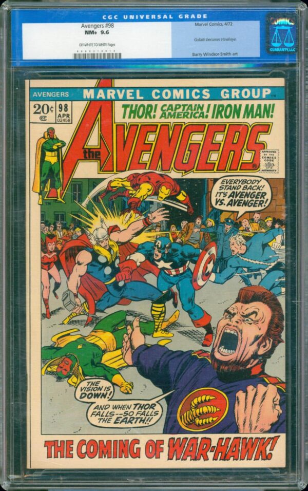 Avengers #98 (Marvel, 1972) CGC 9.6 - KEY