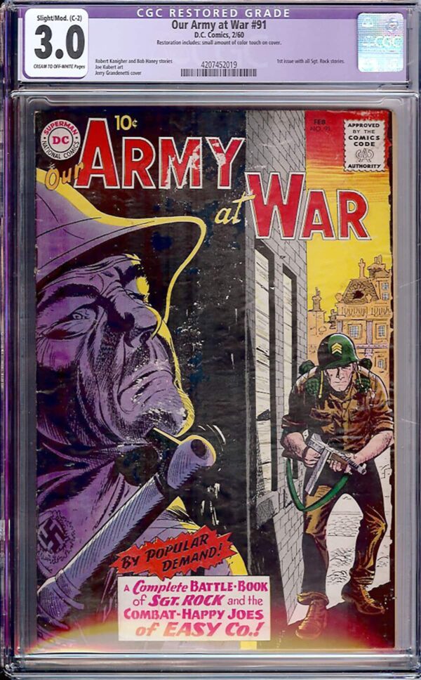 Our Army at War #91 (DC, 1960) CGC 3.0 - KEY