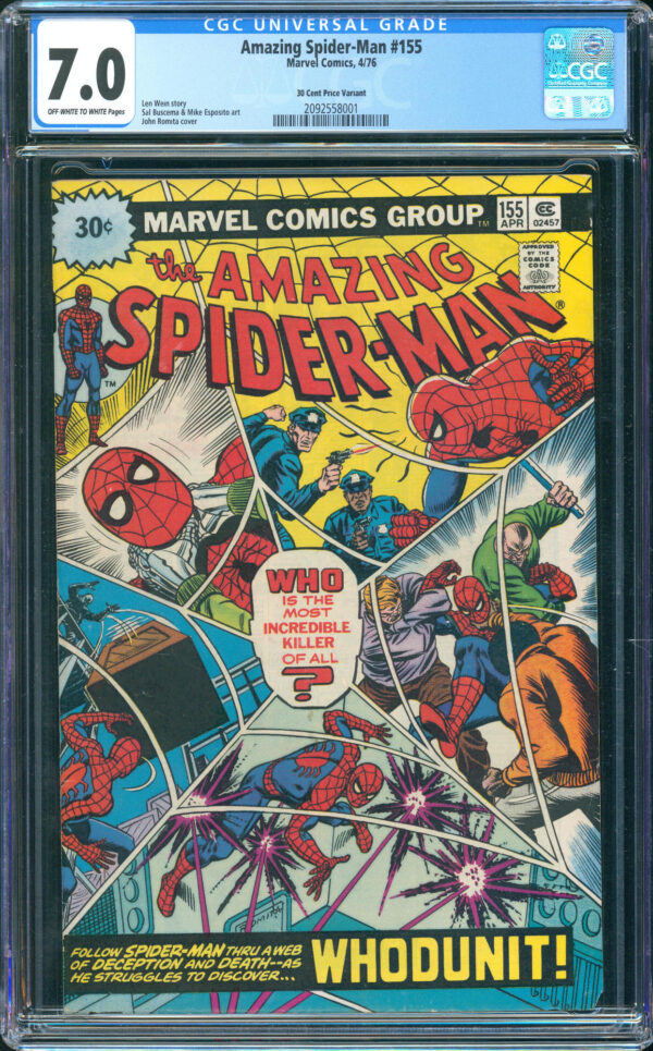 Amazing Spider-Man #155 (Marvel, 1976) CGC 7.0 Price Variant