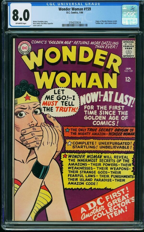 Wonder Woman #159 (DC, 1966) CGC 8.0 - KEY