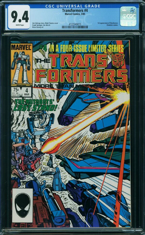 Transformers #4 (Marvel, 1985) CGC 9.4 - KEY