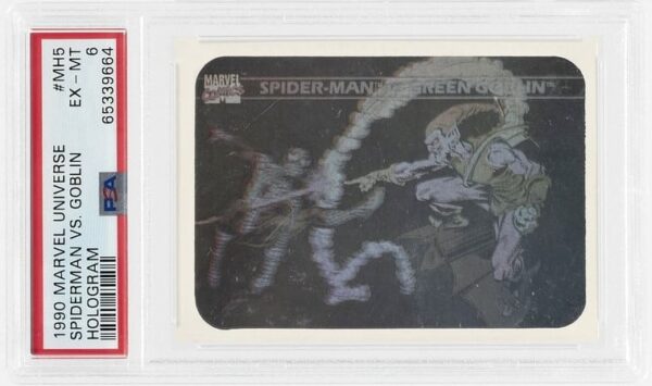 1990 Marvel Universe Spider-Man V Goblin MH5 Holo PSA 6