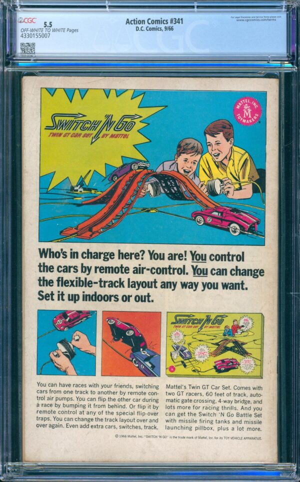 Action Comics #341 (DC, 1966) CGC 5.5 - Image 2