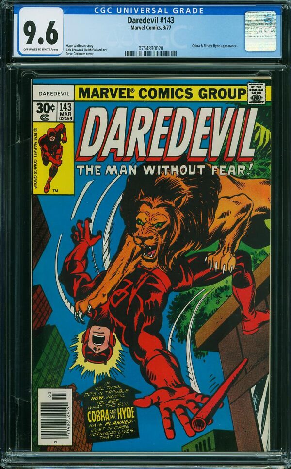 Daredevil #143 (Marvel, 1977) CGC 9.6