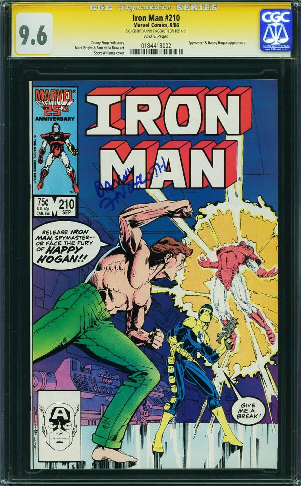 Iron Man #210 (Marvel, 1986) CGC 9.6 - SS DANNY FINGEROTH