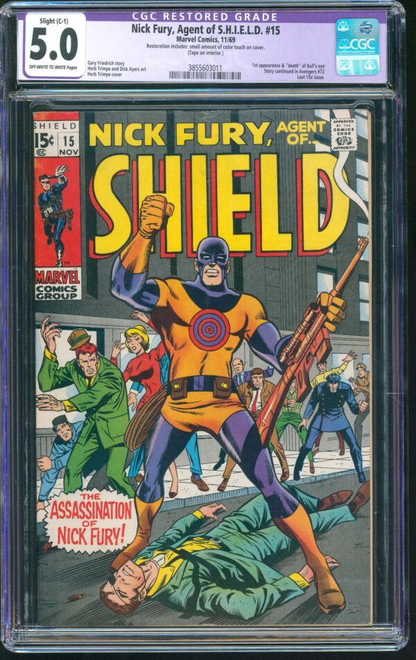 Nick Fury, Agent of Shield #15 (Marvel, 1969) CGC 5.0