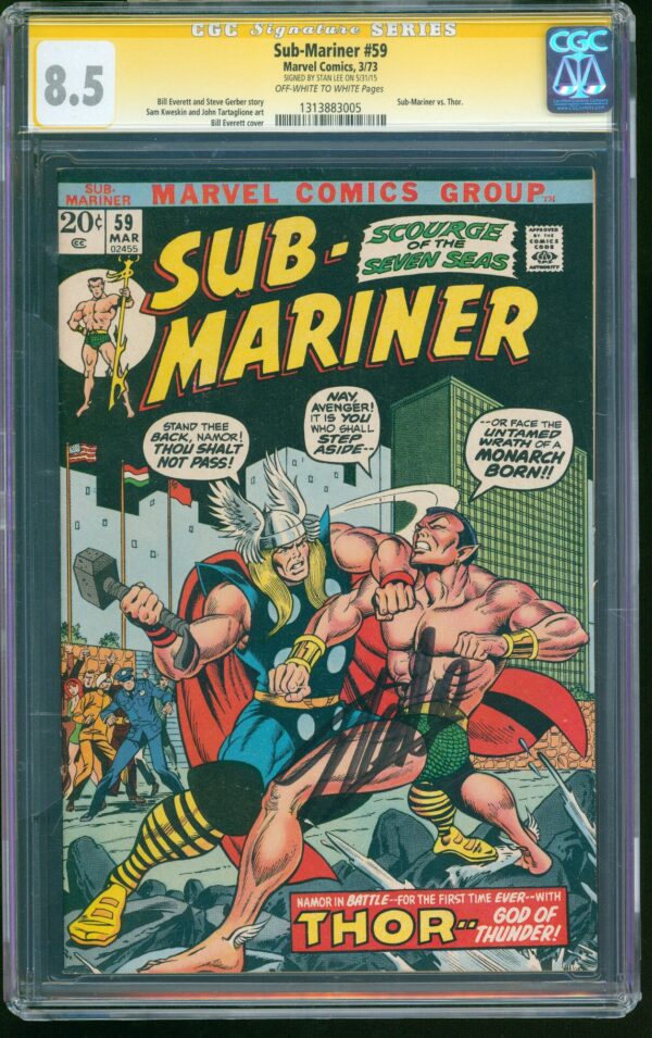 Sub-Mariner #59 (Marvel, 1973) CGC 8.5 KEY - SS STAN LEE