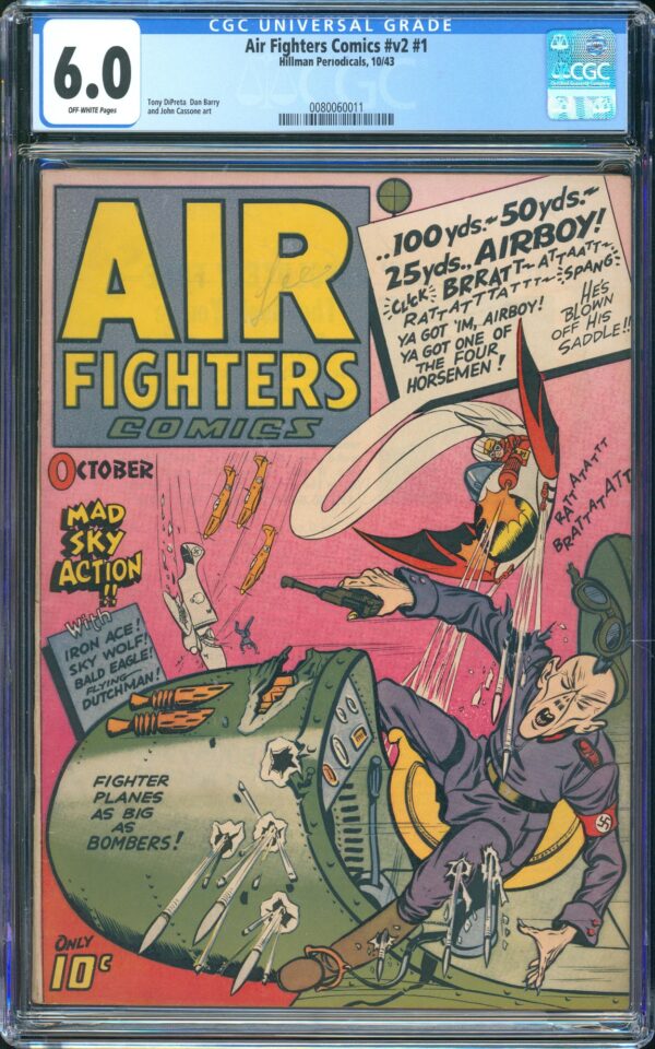 Air Fighters Comics v2 #1 (Hillman, 1943) CGC 6.0