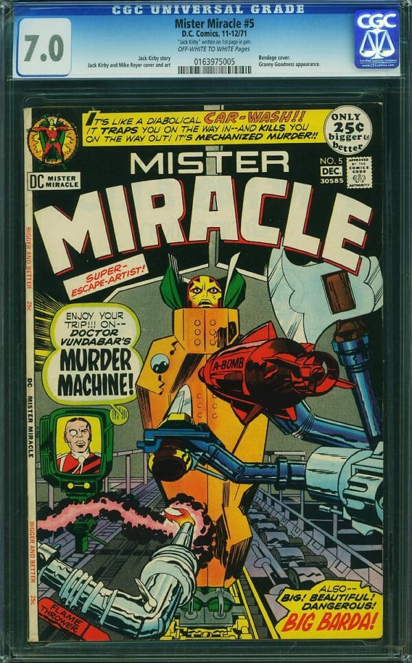 Mister Miracle #5 (DC, 1972) CGC 7.0 - Signed Kirby