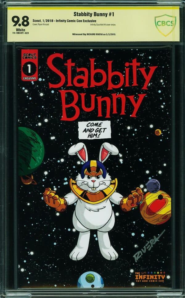 Stabbity Bunny #1 (Scout Comics, 2018) CBCS 9.8 SS RIVERA